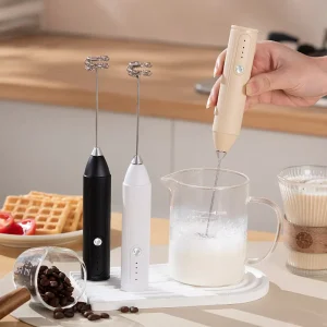 Small Portable Plastic Wireless Electric Milk Frother for Household Coffee Use