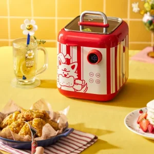 Small Stainless Steel 2.0 Liter Electric Oil Deep Fryer Digital Control Adjustable Thermostat Non-Stick PTFE Enamel Household