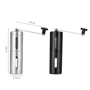 Small Stainless Steel Portable Manual Coffee Grinder with Adjustable Ceramic Burr & Coffee Tools