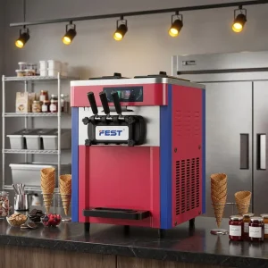 Small Table Top Three Flavor Soft Serve Ice Cream Making Machine Maker