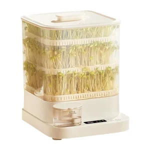 Smart Bean Sprout Germination Kit Home Commercial 1.5L 20W 3 Layer 360° Spray 4Seasons Digital Timer Control