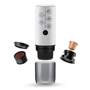 Smart Coffee Maker Portable Rechargeable 17bar Espresso Machine Compatible with Nespresso Capsules Coffee Ground
