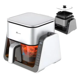 Smart Control Air Fryer Glass 2 in 1 Glass Pot with Grill Top