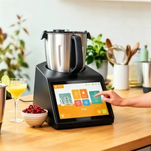 Smart Cook Robot Machine with 10 inch TFT Touch to Show Recipes 4.5L Stainless Steel Bowl Can Steam Chop Stir Cook Whisk Mix