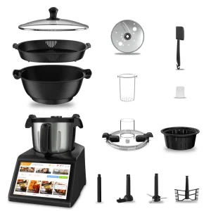 Smart Cook robot Machine with 10 inch TFT touch step by step guided cooking recipe 4.5L Stainless Steel Bowl
