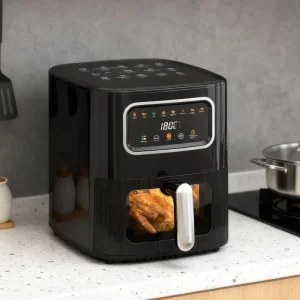 Smart Digital Air Fryer 10L Multifunctional Household Oil free Fryer with Visual Touch Panel Temperature Adjustment