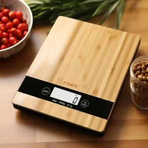 Smart Digital Bamboo ABS Kitchen Scale with Health Weight Indication