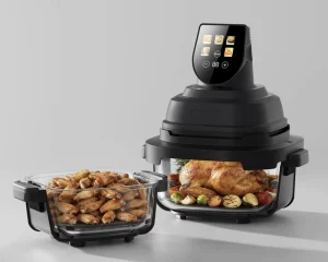 Smart Digital Glass Oil Less Air Fryer Ovens Freidora de Aire in Dual Basket
