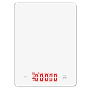 Smart Digital Kitchen Scales with Tempered Glass with Scale Tray Battery Powered Rectangle Food Weight Scale