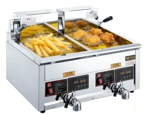 Smart Electric Deep Fryer 12L Double Tank Precise Temperature Control Commercial Stainless Steel 3000W Dual Power