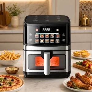 Smart Electric Large Capacity Stainless Steel Touch Screen Commercial Digital Air Fryer 12L 6L