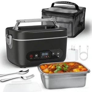 Smart Electric Lunch Box Food Warmer Portable Heating Bento Box with 12 Hour Timer Preset for Office Car Travel