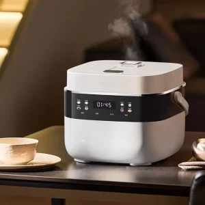 Smart Electric Rice Cooker 3L Low Sugar Digital Timer Control Stainless Steel Measuring Cup Healthy
