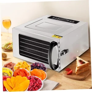 Smart Electric Stainless Steel Food Dehydrator Digital Control Low Noise Home Dryer for Jerky Fruits Vegetables