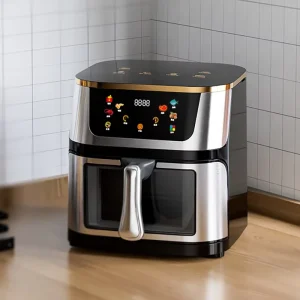 Smart Home Visual 10L Electric Air Fryer Oven Stainless Steel Modern Square Design for Home Healthy Diet