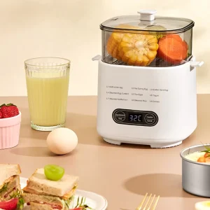 Smart Household 220V Mini Double Layer Steam Multifunctional Breakfast Machine Egg Cooker Soft Boiled Steamed Eggs Plastic