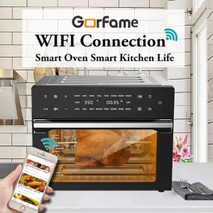 Smart Kitchen Stainless Steel 30L Electric WiFi Touch Control Healthy Oil-Free Pizza Bake Oven Convection Air Fryer Toaster