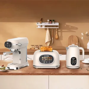Smart Touch Control Coffee Maker 20Bar Electric Espresso Coffee Machine Colorful Display Digital Kettle Household 2 Slices