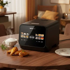 Smart Touchscreen Electric Rice Cooker Multi function Cooker with Preset Menu Non Stick Inner Pot for Family Meals