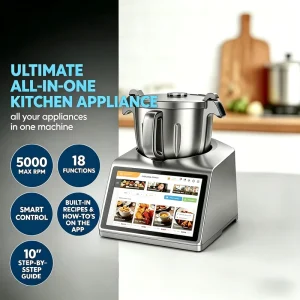 Smart kitchen machine thermo cooker with 10 inch TFT touch 4.5L Stainless Steel Bowl can steam chop stir cook whisk mix