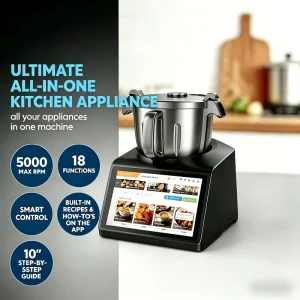 Smart thermo cooker Machine with 10 inch TFT touch to show recipes 4.5L Stainless Steel Bowl can steam chop stir cook whisk mix