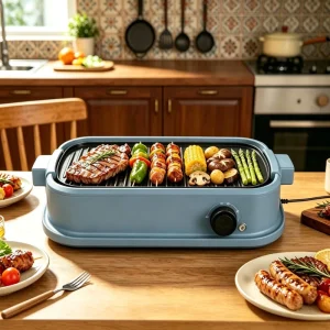 Smokeless BBQ Grill Indoor Smokeless Grill and Griddle Commercial Electric Barbecue Grill Pan Grill Electric