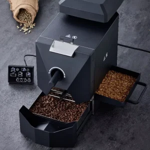 Smokeless Direct Fire Electric Coffee Roasting Machine Stainless Steel Drum Dual Fans Temperature Control Energy