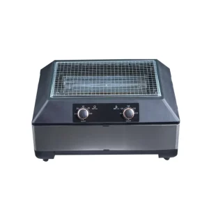 Smokeless Electric Grill Far Infrared Indoor Outdoor Tabletop BBQ 2 in 1 Griddle Non Stick Removable Plate for Patio Commercial