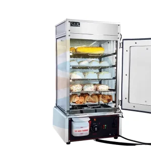 Snack Machine Electric Commercial Stainless Steel & Glass Food Warmer Display 5 Layer Bun Steamer 50 Trays Hour Warming Showcase