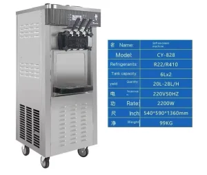 Soft Ice Cream Cone Maker Commercial 3 Flavor Soft Ice Cream Maker Machine