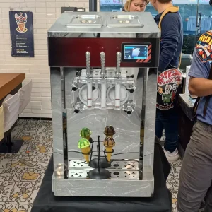 Soft Serve Ice Cream Machine Countertop Frozen Yogurt Machine Frozen Drink Slush Ice Cream Maker 3 Flavors