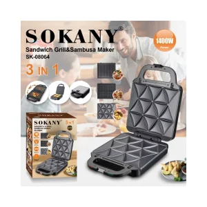 Sokany New Design 08064 Sandwich Machine Breakfast Machine 3 In1 Breakfast Maker Machine 1400W