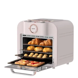 Square Electric 16L Steam Knob Manual Oil free Air Fryer Oven for Household Use with Colorful Screen and Cook Function