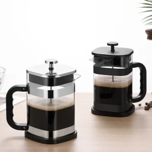 Square French Press Coffee Maker High Borosilicate Glass Coffee Maker Household Filter Tea Maker 1 liter Milk Frother