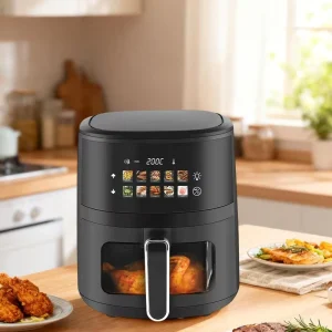 Square Intelligent Air Fryer for Household Kitchen Intelligent and Healthy Oil-Free Air Fryer Oven