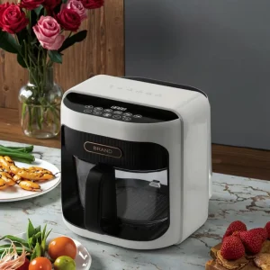 Square Multifunctional Air Fryer Electric Oven Visible Glass Window Household Use 4.5L Capacity Touchscreen Control