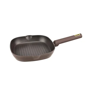 Square Non Stick Aluminum BBQ Roasting Grill Pan Steak Skillet PFOA FREE