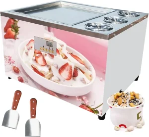 Square Pan Fried Ice Cream Machine Ice Cream Roller Machine Thai Stir Fry Ice Cream Thailand Rolled Yogurt Machine