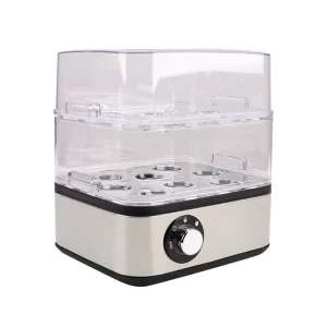 Square Smart Mini Quick Boiled 8 Eggs Steamer Electric Double Layer Automatic Noise-Free Eco-Friendly Energy Egg Boiler