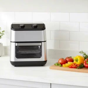 Square Stainless Steel 10L Digital Air Fryer Oven with Visible Window Non-Stick Energy-Saving for Household Use