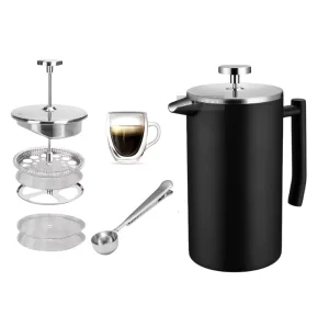 Ss304 Stainless Steel French Press Coffee Maker for Double Layer French Press 1000ML with Portable Coffee Machine