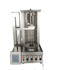Stainless Meat Slicer BBQ Middle East Griddle Grill Chicken Rotisserie Doner Robot Automatic Cutting Shawarma Kebab Machine