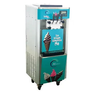 Stainless Steel 20L/30L/H Softserve Commercial Ice Cream Machine Maker Three Flavors Air Pump Precooling Milk