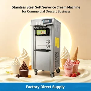 Stainless Steel 3 Flavors Commercial Soft Machine Ice Cream Maker