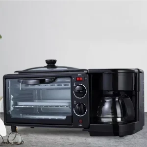 Stainless Steel 3 in 1 Breakfast Maker with Mechanical Control Multi Functional Frying, Grilling and Coffee Making