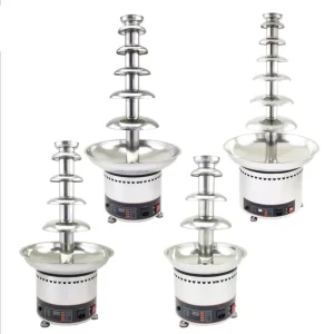 Stainless Steel 300W Electric Commercial Hotel Chocolate Fondue Fountain Machine 4 Tier for 110V 220V