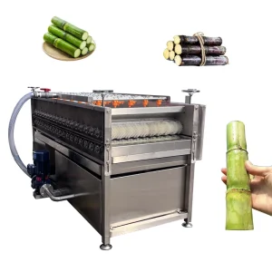 Stainless Steel 36 Rollers Sugarcane Washing Machine Industrial Sugarcane Washer with Peeling Function