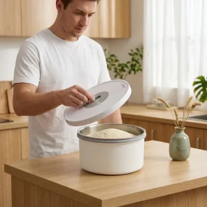 Stainless Steel 5 10kg Capacity Airtight Waterproof Eco Friendly Sustainable Durable Classic Food Storage Rice Bucket Easy