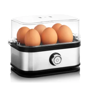 Stainless Steel 6 Capacity Egg Steamer Electric Egg Boiler Large Hard Boiled Egg Cooker