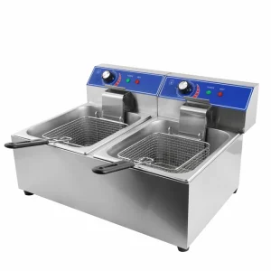 Stainless Steel 6L Dual Tank Electric Deep Fryer Commercial Fryer for Kitchen Fried Chicken French Fries Catering Business